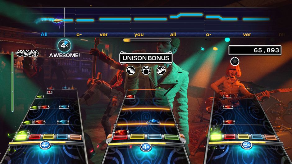Play a song with several friends, he remains one of the main attractions of 'Rock Band'.